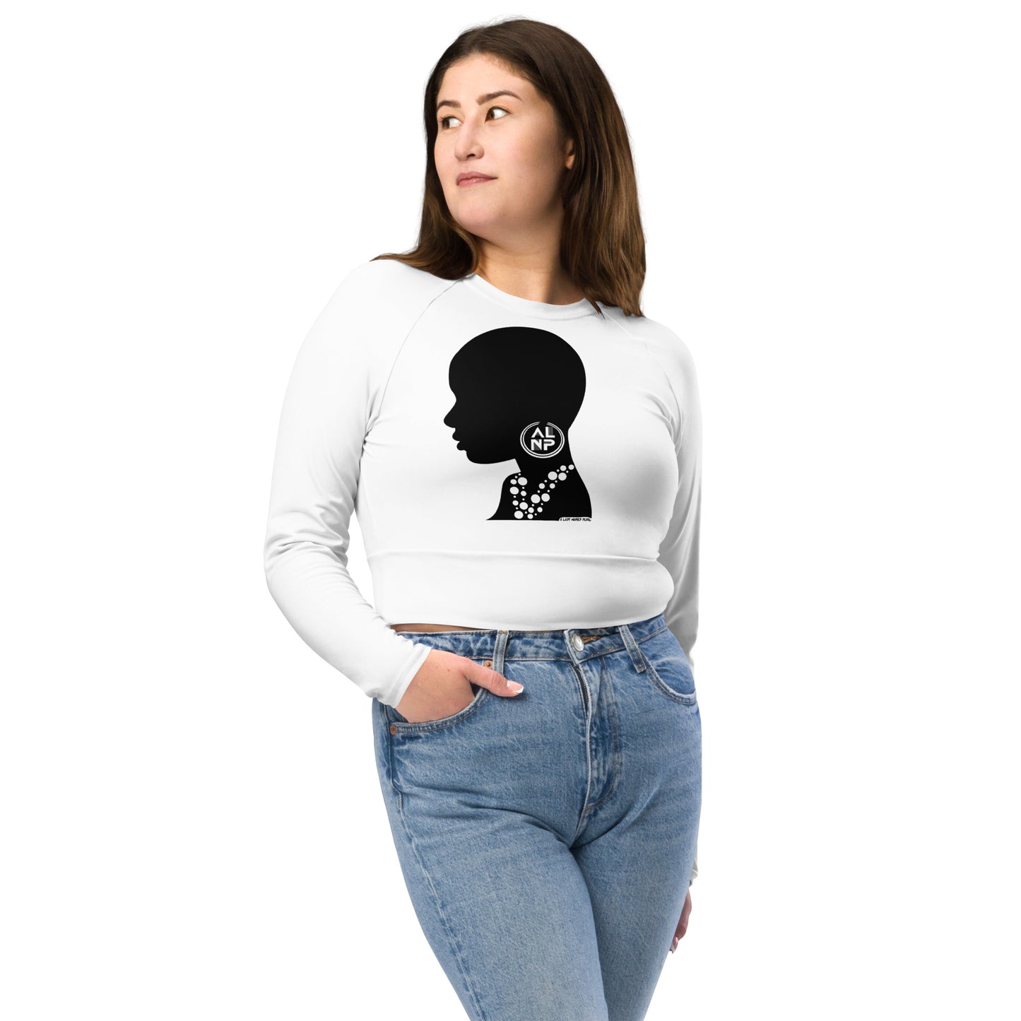 Recycled long-sleeve crop top